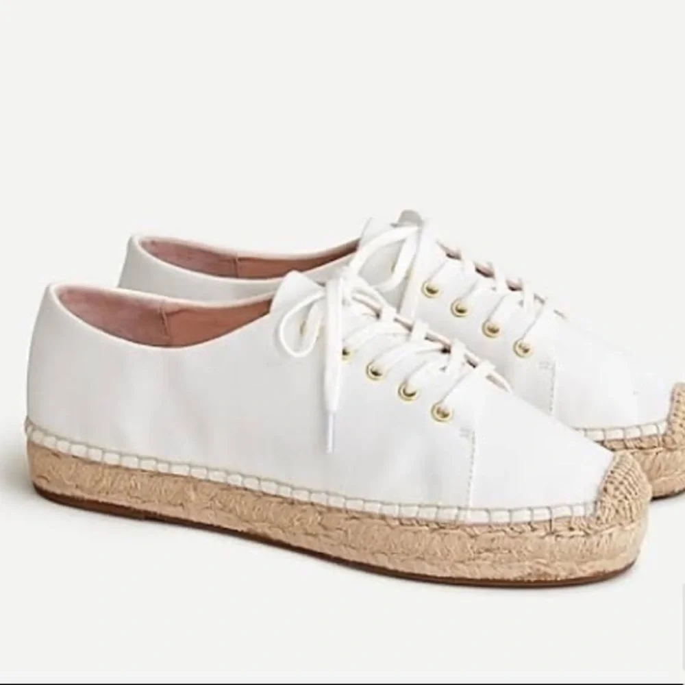 J.Crew Canvas Lace-Up Espadrilles